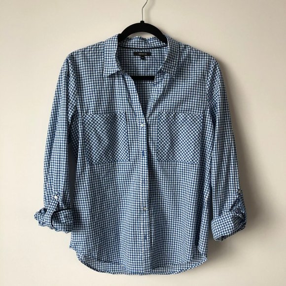 RW&CO. Plaid Blue & White Button Down Shirt - Picture 2 of 5